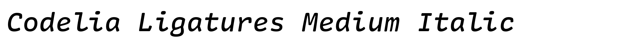 Codelia Ligatures Medium Italic image